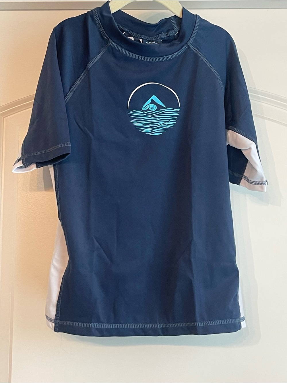 Kanu Surf Kids Navy Blue Short Sleeve Swim Rash Guard NWT